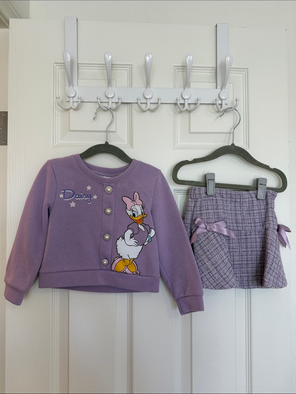 Disney Purple Daisy Duck Matching Set - Lavender Cardigan & Skirt